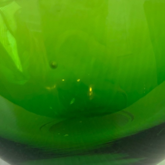 Set Of 2 Vintage Hand Blown Green Art Glass Apple Sculpture Figurine 3.5” - Picture 5 of 9